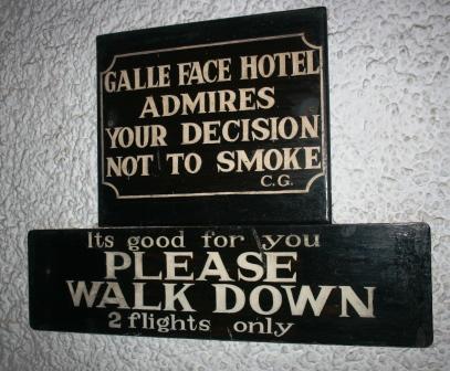 Först slutar man röka sedan ska man röra på sig. Galle Face Hotel ett hälsoföredömme